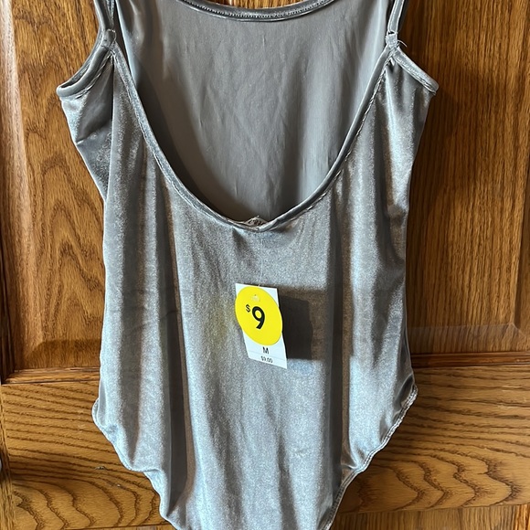 Silver velvet bodysuit - Picture 2 of 3